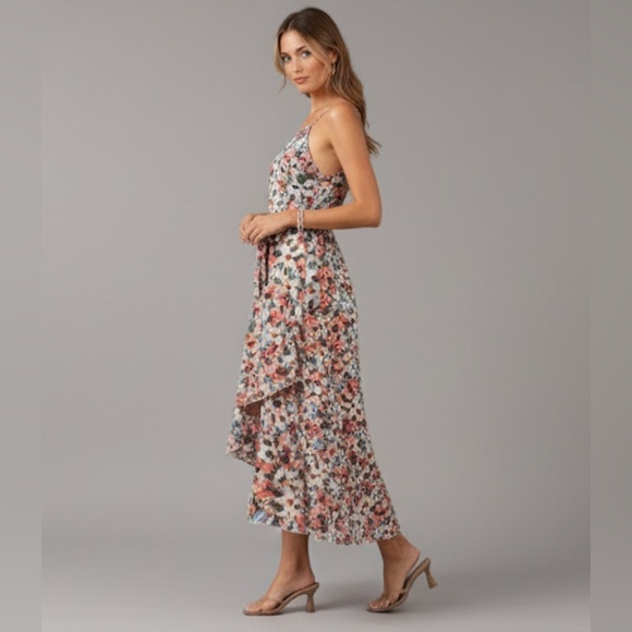 Floral Print Belted Wrap Hem Cami Dress - Picture 3 of 8